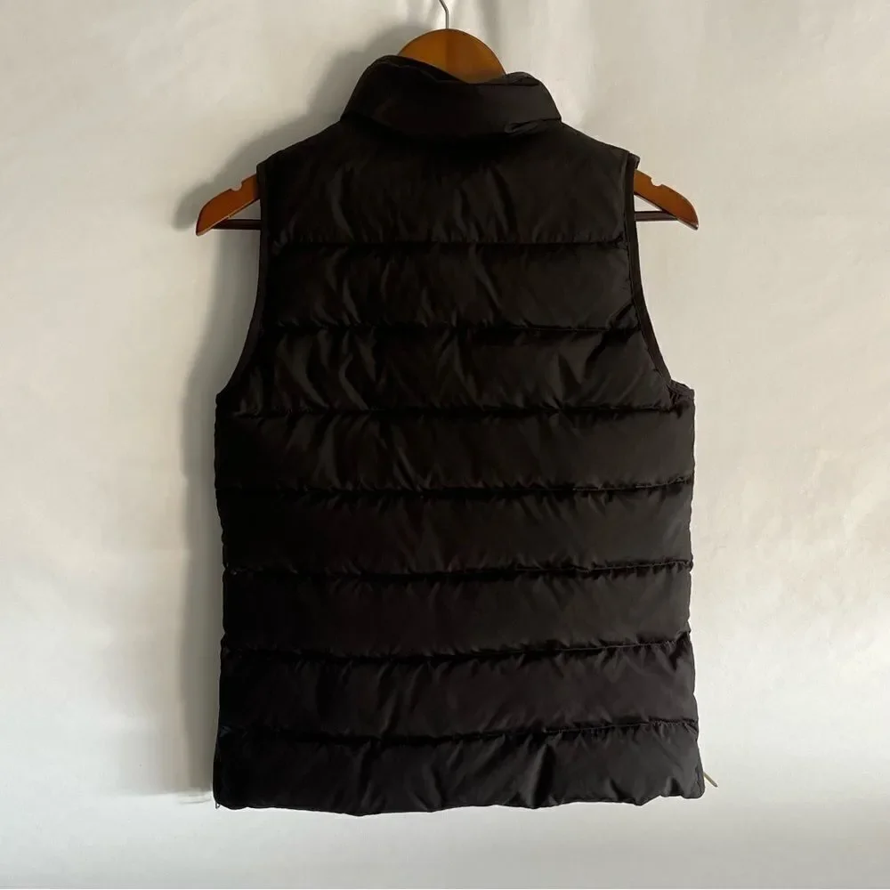 J. Crew Black Puffer Vest with Gold Hardware